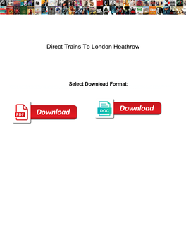 Direct Trains to London Heathrow