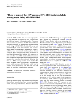 AIDS Denialism Beliefs Among People Living with HIV/AIDS