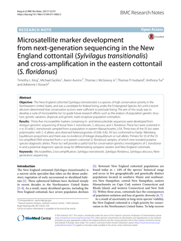 (Sylvilagus Transitionalis) and Cross‑Amplifcation in the Eastern Cottontail (S