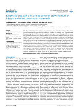 Kinematic and Gait Similarities Between Crawling Human Infants and Other Quadruped Mammals