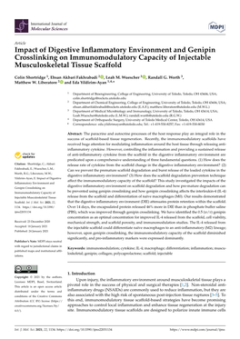 Impact of Digestive Inflammatory Environment and Genipin