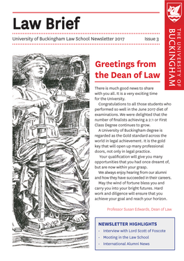 Law Brief University of Buckingham Law School Newsletter 2017 Issue 3