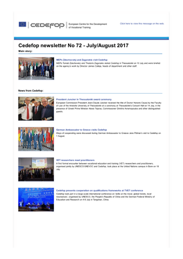 Cedefop Newsletter No 72