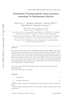 Primordial Nucleosynthesis: from Precision Cosmology To
