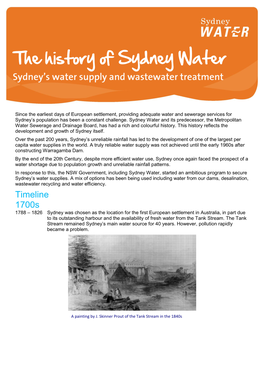 History of Sydney Water