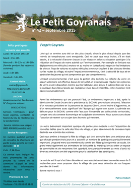 Le Petit Goyranais N° 42 – Septembre 2015