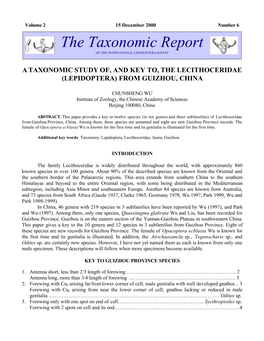 The Taxonomic Report of the INTERNATIONAL LEPIDOPTERA SURVEY