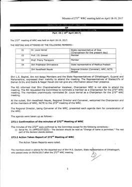 Y R/' Minutes of 273'D Wrc Meeting Held on April L8-19, 2017