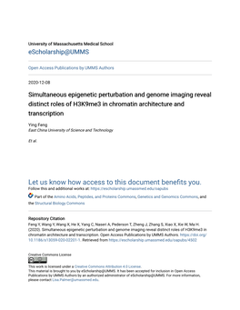 Simultaneous Epigenetic Perturbation and Genome Imaging Reveal Distinct Roles of H3k9me3 in Chromatin Architecture and Transcription