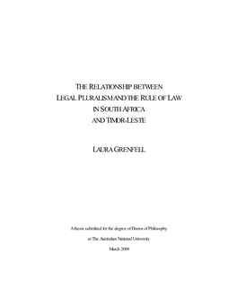 The Relationship Between Legal Pluralism and the Rule of Law in South Africa and Timor-Leste