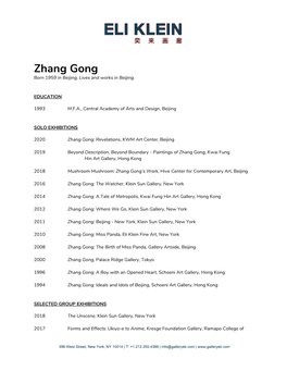 Zhang Gong Born 1959 in Beijing​