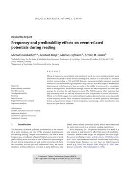 Frequency and Predictability Effects on Event-Related Potentials During Reading