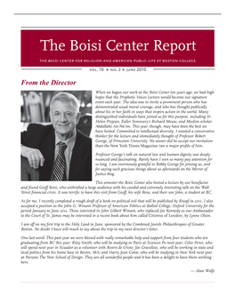 The Boisi Center Report the Boisi Center for Religion and American Public Life at Boston College