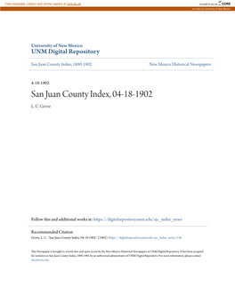 San Juan County Index, 04-18-1902 L