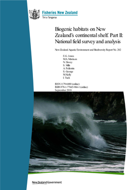 Biogenic Habitats on New Zealand's Continental Shelf. Part II