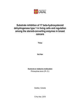 Substrate Inhibition of 17 Beta-Hydroxysteroid Dehydrogenase Type 1 in Living Cells and Regulation Among the Steroid-Converting Enzymes in Breast Cancers