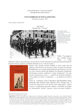 UNA FAMIGLIA in FUGA (1944-1945) Di Francesco Gramola - 2017