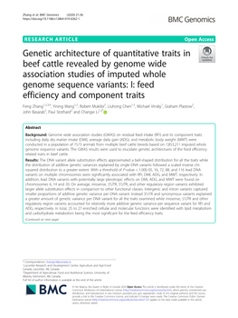 Genetic Architecture of Quantitative Traits in Beef Cattle Revealed by Genome Wide Association Studies of Imputed Whole Genome S