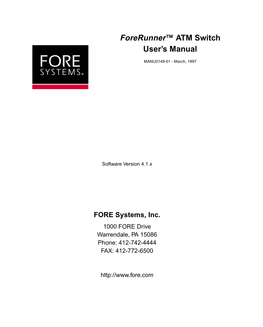 Forerunner™ ATM Switch User's Manual