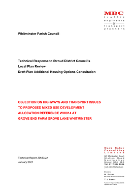 Whitminster Parish Council Technical Response to Stroud District