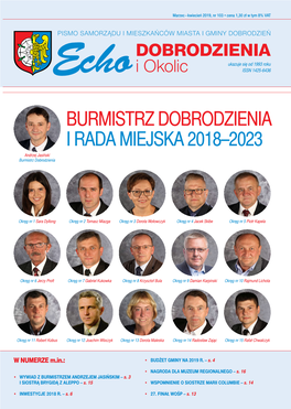 Burmistrz Dobrodzienia I Rada Miejska 2018–2023 Andrzej Jasiński Burmistrz Dobrodzienia