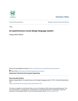 An Asynchronous Circuit Design Language System
