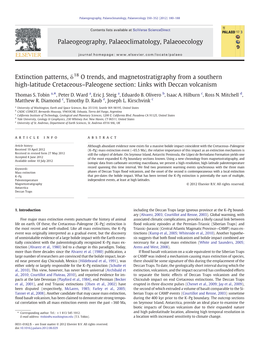 Extinction Patterns, Δ18 O Trends, and Magnetostratigraphy from a Southern High-Latitude Cretaceous–Paleogene Section: Links with Deccan Volcanism