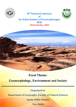 Focal Theme: Geomorphology, Environment and Society
