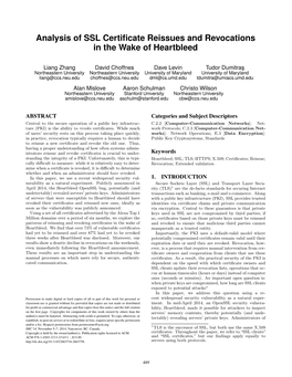 Analysis of SSL Certificate Reissues and Revocations in the Wake