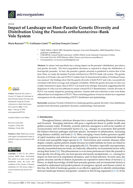 Impact of Landscape on Host–Parasite Genetic Diversity and Distribution Using the Puumala Orthohantavirus–Bank Vole System