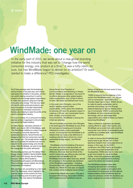 Windmade: One Year On