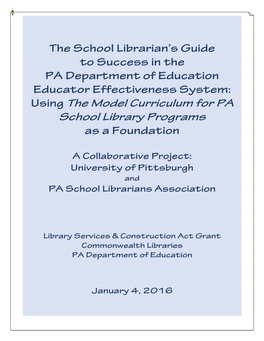 The School Librarian's Guide to Success in the PDE Educator