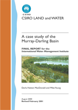A Case Study of the Murray-Darling Basin. Final