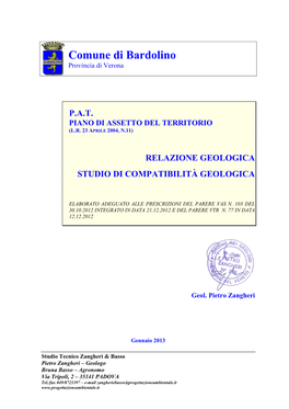 Relazione Geologica