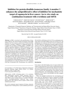 Inhibitor for Protein Disulfide‑Isomerase Family a Member 3