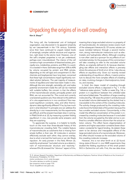 Unpacking the Origins of In-Cell Crowding Kim A