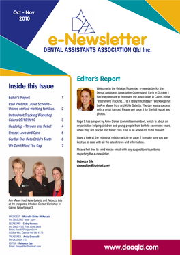 E-Newsletter Assistants Association Qld Inc