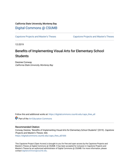 Benefits of Implementing Visual Arts for Elementary School Students