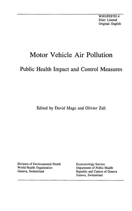 Motor Vehicle Air Pollution
