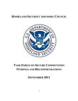 Task Force on Secure Communities Findings and Recommendations