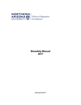 Biosafety Manual 2017