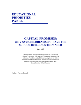 Educational Priorities Panel Capital Promises