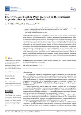 Effectiveness of Floating-Point Precision on the Numerical Approximation by Spectral Methods