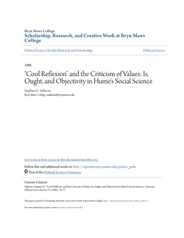 Is, Ought, and Objectivity in Hume's Social Science Stephen G
