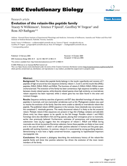 BMC Evolutionary Biology Biomed Central