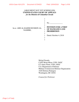 [ARGUMENT NOT YET SCHEDULED] UNITED STATES COURT of APPEALS for the District of Columbia Circuit