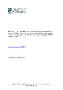 Mechanism of Action of Ethylenediamine On