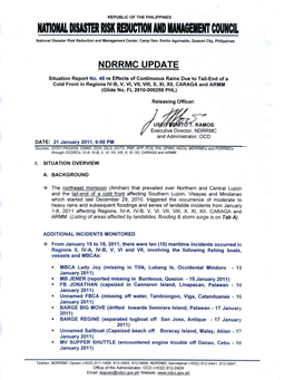 NDRRMC Update Sitrep No. 48 Flooding & Landslides 21Jan2011