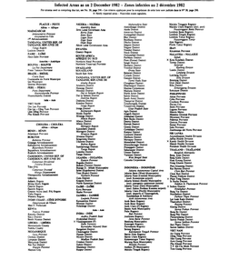 Infected Areas As on 2 December 1982 - Zones Infectées Au 2 Décembre 1982 for Enterra Used M Compiling Dus List, See No