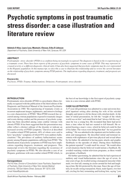 Psychotic Symptoms in Post Traumatic Stress Disorder: a Case Illustration and Literature Review